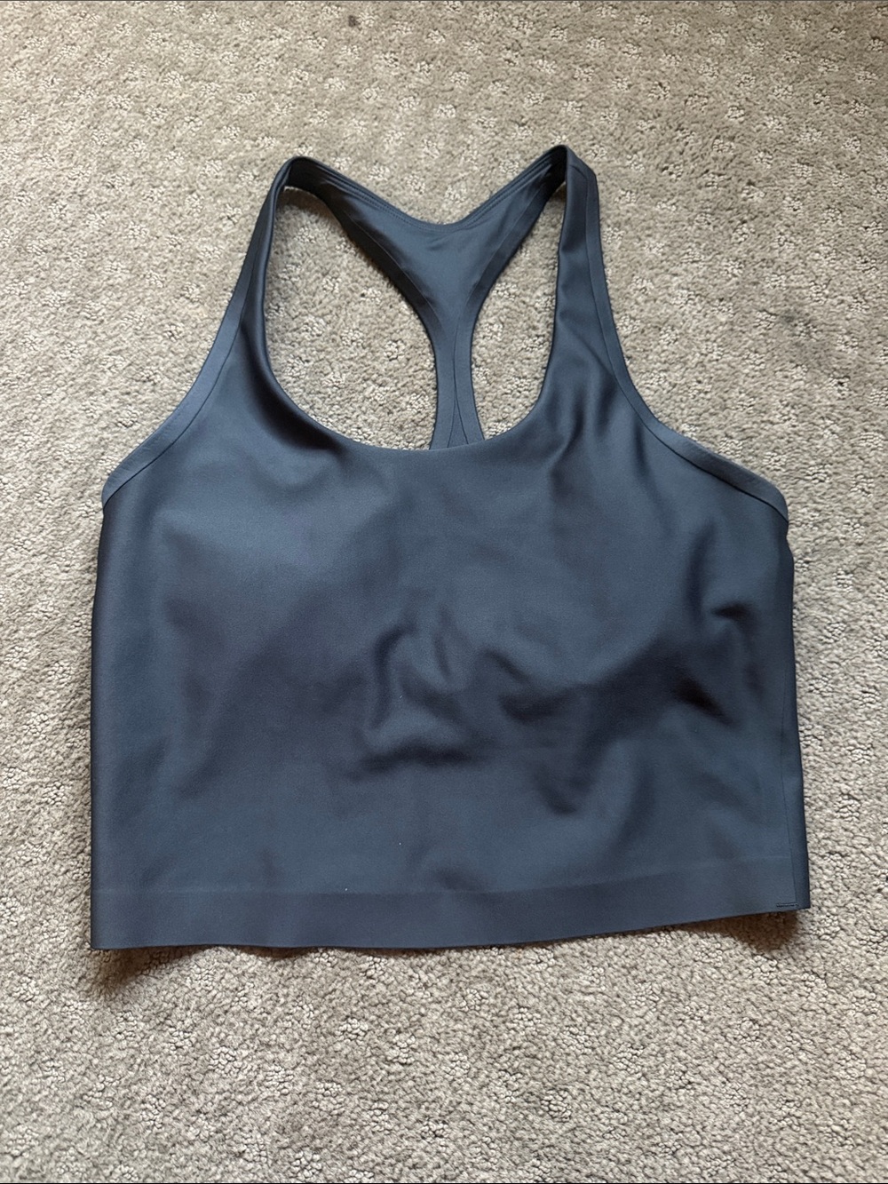 ALO Airbrush Seamless Racerback Crop Bralette - Anthracite